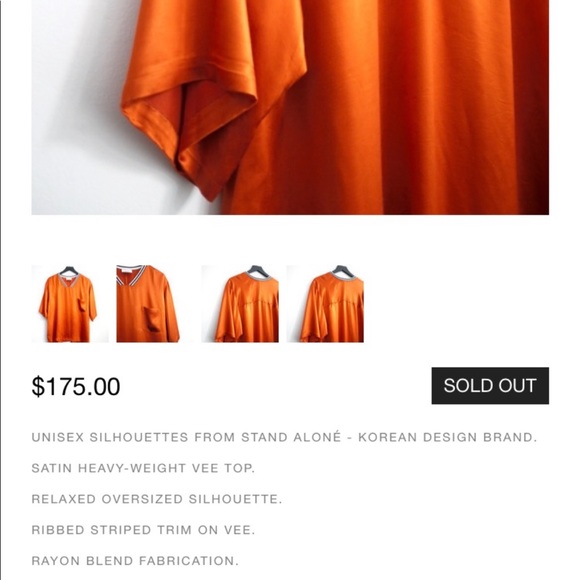 Stand Alonè Satin Heavyweight Top with Striped Trim NWT - Picture 4 of 4